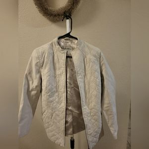 Pamela McCoy cream genuine leather jacket xs